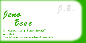 jeno bese business card